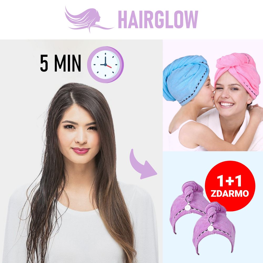HAIRGLOW® Rýchloschnúca uteráková čiapka na vlasy: 2 za 1