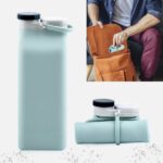 Skladacia silikónová fľaša na vodu 600 ml - BAGADORA®