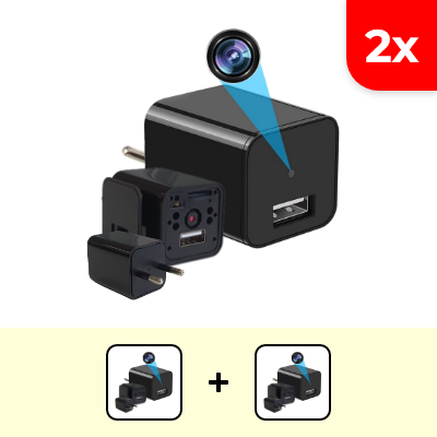 2x USB spy camera charger