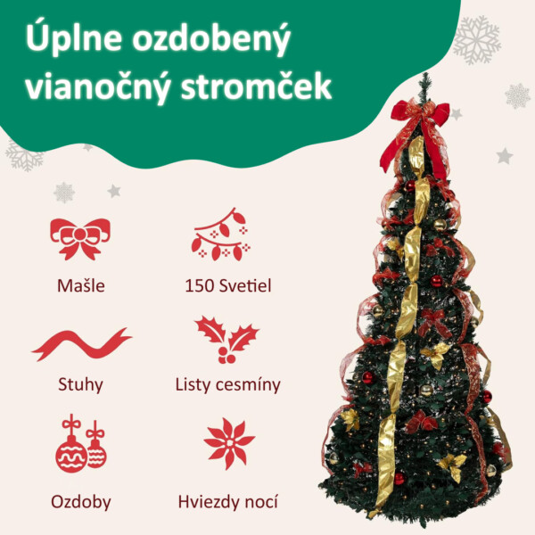 Vyskakovací vianočný stromček InstaTree™ (180cm x 65cm) – Obrázok 2