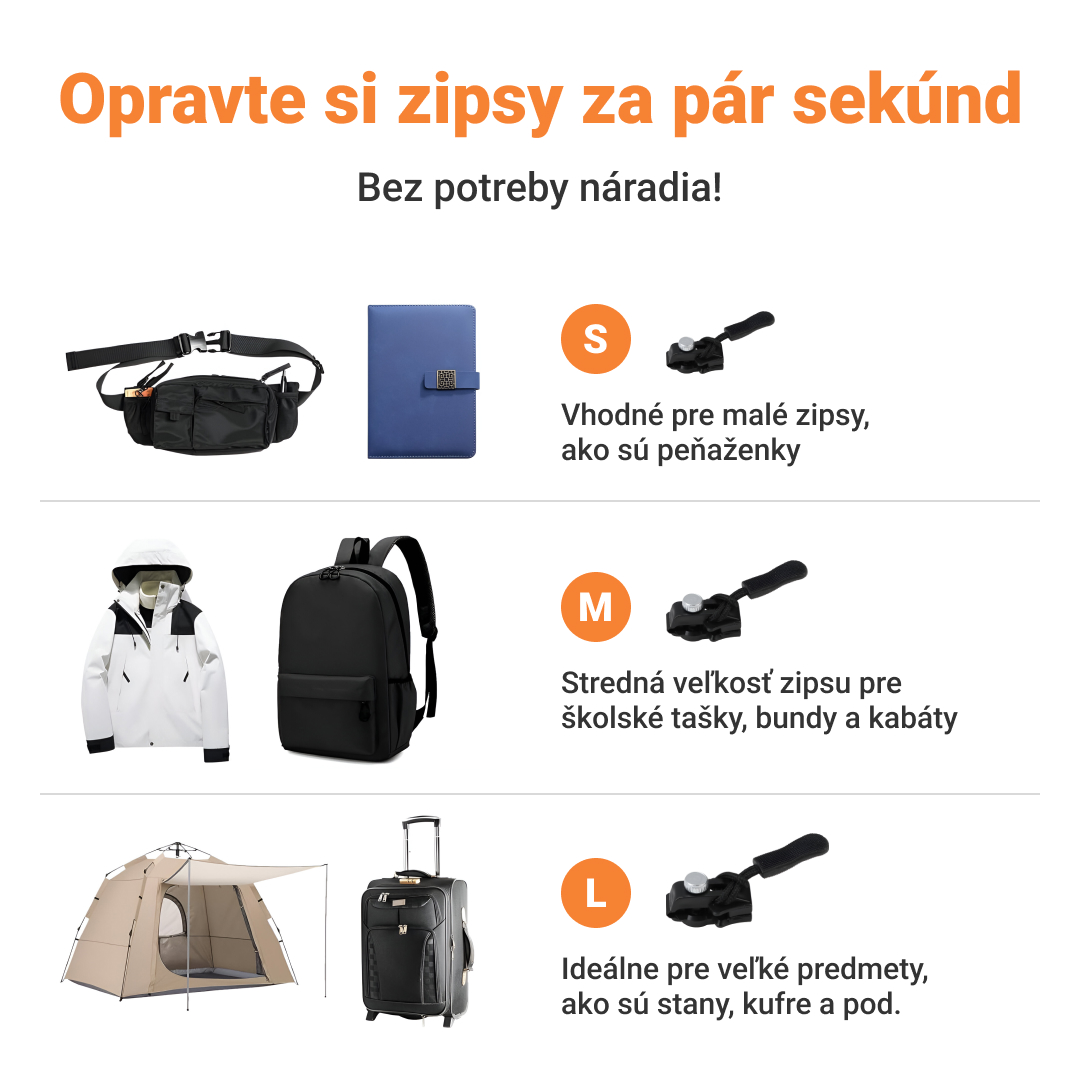 ZIPPO-V2™ SADA NA OPRAVU ZIPSOV – 6 KS – Obrázok 2