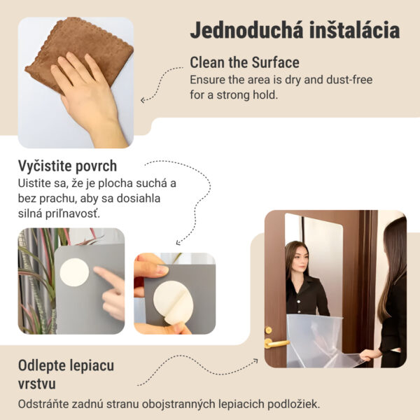 MirrorFlex™ flexibilné samolepiace akrylové zrkadlo 120 x 40 cm – Obrázok 4