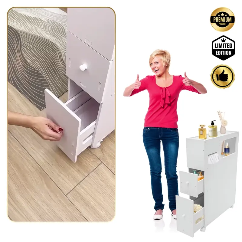 CornerEase™ - Úzky rohový kúpeľňový kabinet