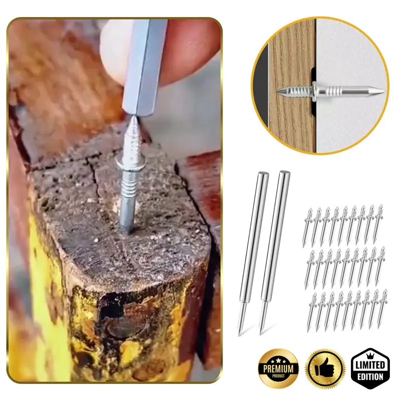 Naox™ - Sada 500 dvojitých klincov na soklové lišty s nástrojmi