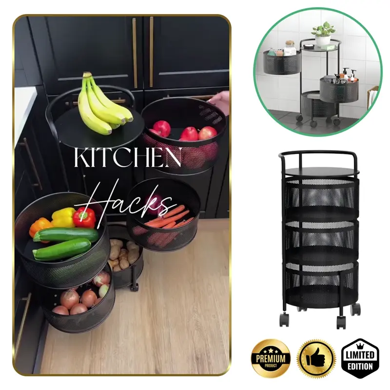 SpinRack™ - Otočný organizér z kovu s 3 úrovňami